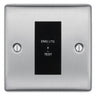 BG Nexus Metal Brushed Steel 20AX 2 Way Emergency Lighting Test Key Switch - Black Insert by British General