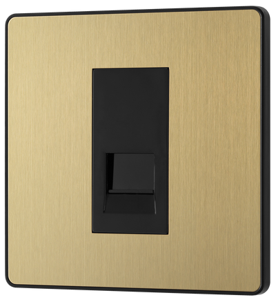 BG Evolve PCDSBBTM1B Satin Brass 1 Gang Master-Black Insert