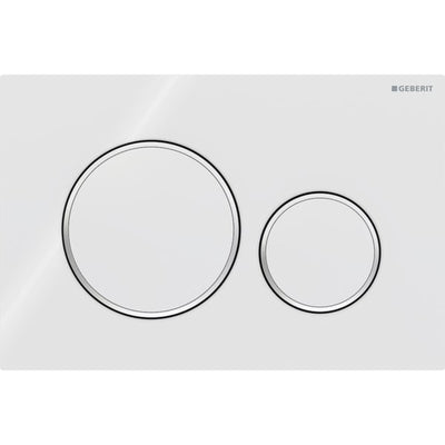Geberit Sigma20 Round WC Dual Flush Plate - White / Chrome - 115.882.KJ.1