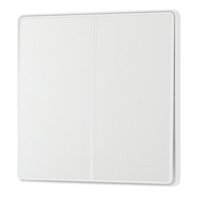 BG Evolve Pearlescent White 2 Gang 2-Way Edge to Edge Rocker Switch PCDCL42EW with 35mm Steel Back Box