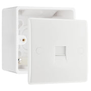 BG Electrical Single Master Telephone Socket (IDC) & 50mm Pattress Back Box by British General (BG-8BTMI/1+877)