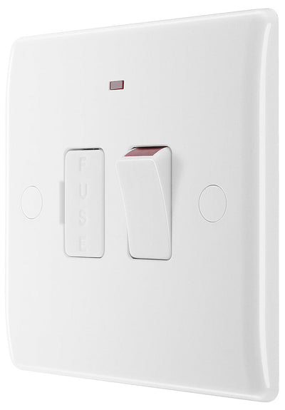 BG 852 Moulded Round Edge | White | 13A 2 Pole Neon Switched Fused Connection Unit by British General (BG-852)