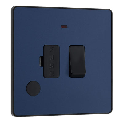 BG Evolve Matt Blue 13A Switched Spur + Neon PCDDB52B with 35mm Steel Back Box