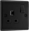 BG NFB21B Nexus Metal Matt Black 1 Gang 13A Double Pole Switched Socket by British General (BG-NFB21B-Shopify-SA_1)