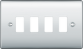 BG RNPC4 Nexus Grid Polished Chrome 4 Module Front Plate