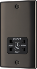 BG NBN20B Nexus Metal Black Nickel 115-230V Dual Voltage Shaver Socket