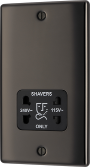 BG NBN20B Nexus Metal Black Nickel 115-230V Dual Voltage Shaver Socket by British General (BG-NBN20B-Shopify-SA_1)