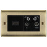 BG Nexus Antique Brass 4G Faceplate with HDMI + TV/FM/SAT Module - Black Insert by British General (BG-NABEMR4-HDMI-TVFM2B)