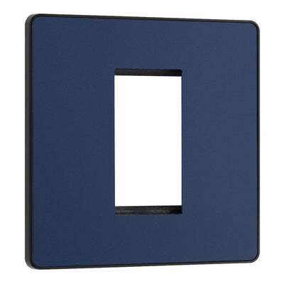 BG Evolve Matt Blue Single Secondary Telephone Socket, Screw Terminal - Black Insert