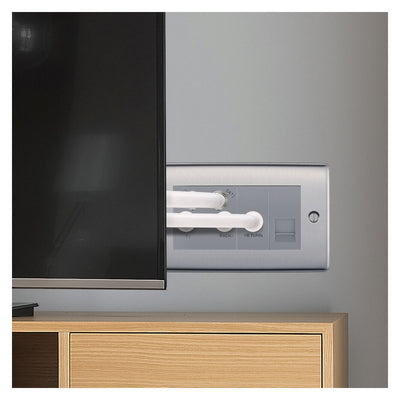 BG Nexus Brushed Steel Quadplex TV FM SAT (x2) NBS69 with 35mm Steel Back Box