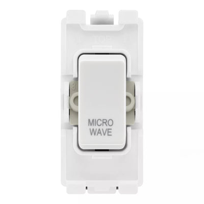 BG RRMWW White 20A DP Appliance Grid Switch Labelled Microwave by British General (BG-RRMWW+R30)
