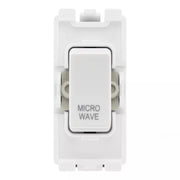 BG RRMWW White 20A DP Appliance Grid Switch Labelled Microwave by British General (BG-RRMWW+R30)