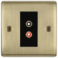 BG Nexus Antique Brass Euro Module RCA X 2 Outlet NABRCA2B