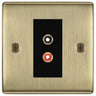 BG Nexus Antique Brass Euro Module RCA X 2 Outlet NABRCA2B by British General (BG-NABRCA2B)