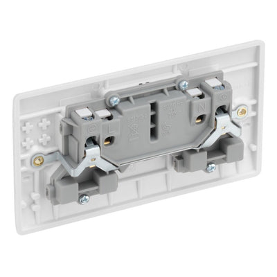 BG Nexus 13A Double Unswitched Power Socket White & 32mm Pattress Back Box