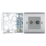 BG Nexus Brushed Steel 2 Gang Satellite & Co-axial Socket NBS65 with 35mm Steel Back Box