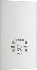 BG 940 Moulded Square Edge | White | 115-230V Dual Voltage Shaver Socket