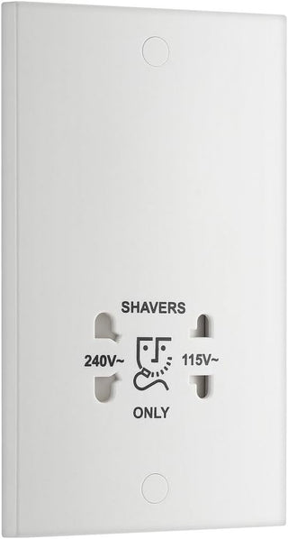 BG 940 Moulded Square Edge | White | 115-230V Dual Voltage Shaver Socket by British General (BG-940)
