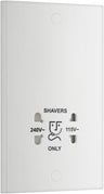 BG 940 Moulded Square Edge | White | 115-230V Dual Voltage Shaver Socket by British General (BG-940)