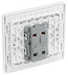 PCDBS13W Back - This Evolve Brushed Steel 20A 16AX intermediate light switch from British General should be used as the middle switch when you need to operate one light from 3 different locations, such as either end of a hallway and at the top of the stairs.