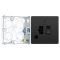 BG Evolve Black Chrome 13A Switched Spur with Neon and Flex Outlet PCDBC52B with 25mm Steel Back Box