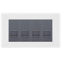 BG White Moulded 4 Gang IDC Secondary Telephone Socket - Grey Insert