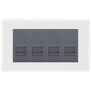 BG White Moulded 4 Gang IDC Secondary Telephone Socket - Grey Insert by British General (BG-NWMBTS4G)