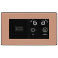 BG Evolve Polished Copper 4G Faceplate with HDMI + TV/FM/SAT Module - Black
