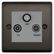 BG Nexus Metal Black Nickel TV/FM/SAT Socket NBN67G by British General (BG-NBN67G)