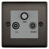 BG Nexus Metal Black Nickel TV/FM/SAT Socket NBN67G by British General (BG-NBN67G)