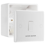 BG Nexus 20A 2 Pole Flex Outlet 'Water Heater' Switch & 50mm Pattress Back Box by British General (BG-832WH+877)