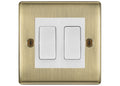 BG Nexus Antique Brass 2 Gang Intermediate Light Switch Custom Grid – White Insert