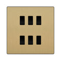 BG Evolve Satin Brass 5 Gang Custom Grid Light Switch