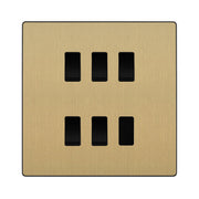 BG Evolve Satin Brass 5 Gang Custom Grid Light Switch by British General (BG-Evolve-SB-5G-CUSTOM-LIGHT-SWITCH)
