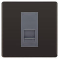 BG Screwless Black Nickel Single IDC Secondary Telephone Socket - Grey Insert