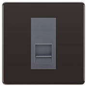BG Screwless Black Nickel Single IDC Secondary Telephone Socket - Grey Insert by British General (BG-FBNBTS1G)