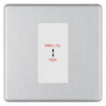 BG Flatplate Screwless Brushed Steel 20AX 2 Way Emergency Lighting Test Key Switch - Key Included - White Insert