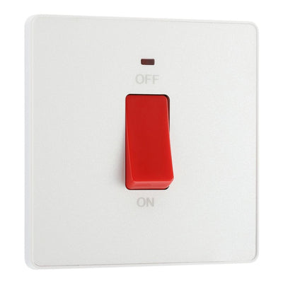 BG Evolve Pearlescent White 45A DP Single Plate + Neon PCDBC74B with 35mm Steel Back Box