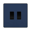 BG Evolve Matt Blue 2 Gang Custom Grid Switch 1x Intermediate 1x 2 Way Switch