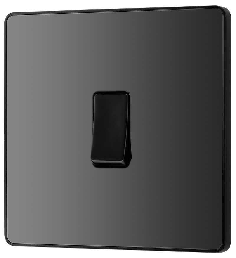 BG Evolve Black Chrome Screwless Switches & Sockets Black Inserts Full Range