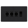 BG Evolve Matt Black 4 Gang Light Switch 3x Trailing Edge LED Dimmer1x 2 Way Custom Switch