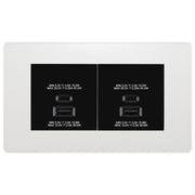 BG Evolve Pearlescent White 4G Faceplate with 45W USB A+C Charger Modules – Black Insert by British General (BG-PCDCLEMR4W+EMUSBAC45B)