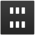 BG RPCDBC6B Evolve Grid Black Chrome 6 Module Square Front Plate - Black Trim