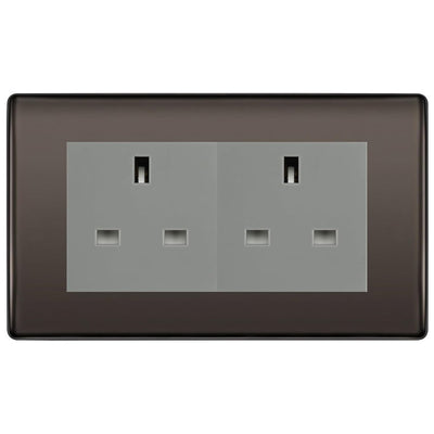 BG Nexus Black Nickel 4 Gang 13A Unswitched Socket - NBN4GUSSG by British General (BG-NBN4GUSSG)