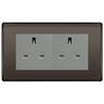 BG Nexus Black Nickel 4 Gang 13A Unswitched Socket - NBN4GUSSG by British General (BG-NBN4GUSSG)
