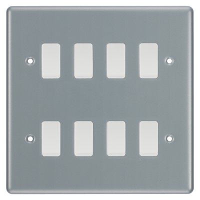 BG Metal Clad 8 Gang Intermediate Light Switch Custom Grid
