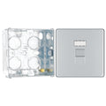 BG Screwless Polished Chrome RJ45 Single Data Outlet FPCRJ451 with 35mm Steel Back Box