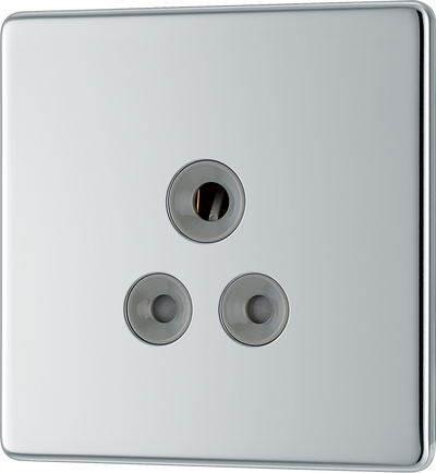 BG FPC29G Nexus Screwless Flat-Plate 5A Unswitched Socket Round Pin Polished Chrome