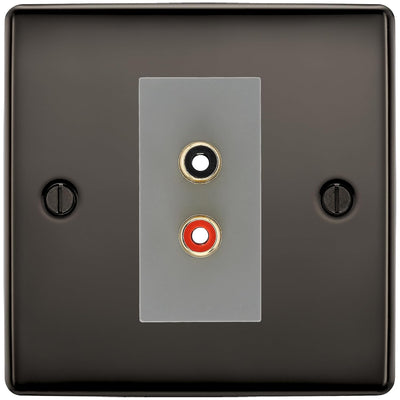 BG Nexus Black Nickel Euro Module RCA X 2 Outlet NBNRCA2G by British General (BG-NBNRCA2G)