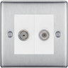 BG Nexus Metal Brushed Steel TV & Satellite Socket NBS65W by British General (BG-NBS65W)